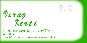 virag kerti business card